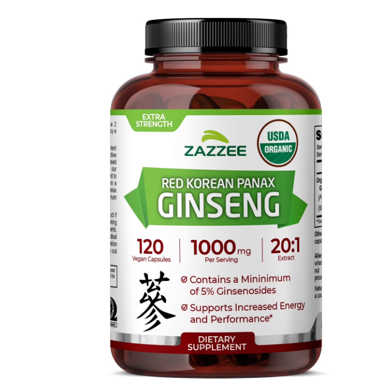 USDA Organic Extra Strength Red Korean Panax Ginseng, 8000 mg Strength