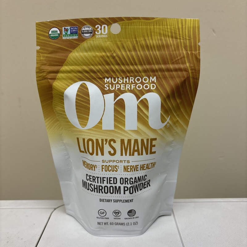 Mushroom Superfood Powder Lion’s Mane 60 Grams By Om Mushrooms