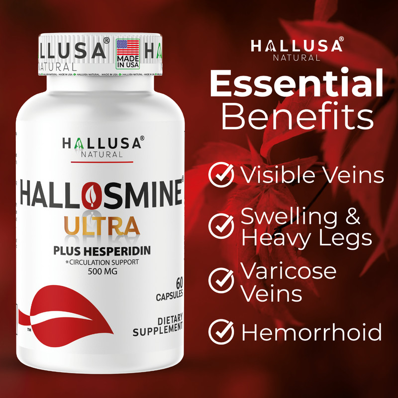 Hallosmin Ultra Diosmin Hesperidin 650mg – Vein Support Supplement – 60 capsules