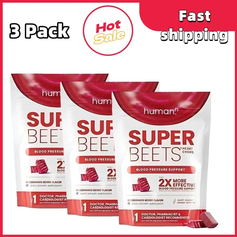 3Pack Human-N Super Pomegranate / 60 Beets count Chews for Heart Health