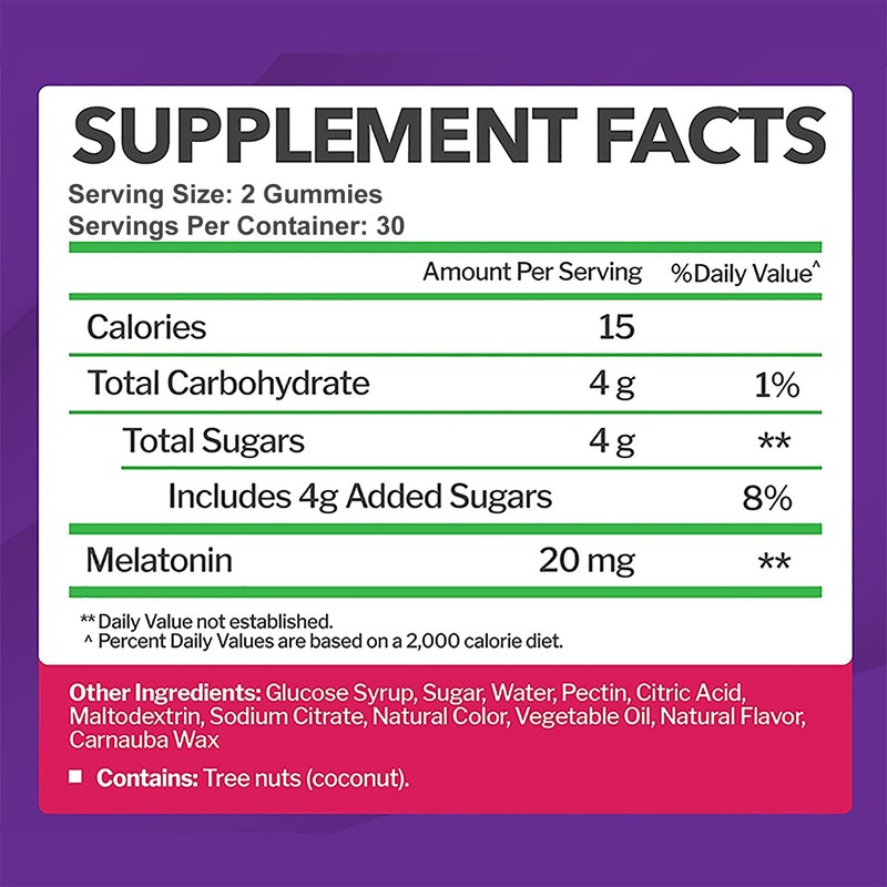 Melatonin Gummies 20mg - Improve Sleep Quality, Relieve Stress and Anxiety gallery