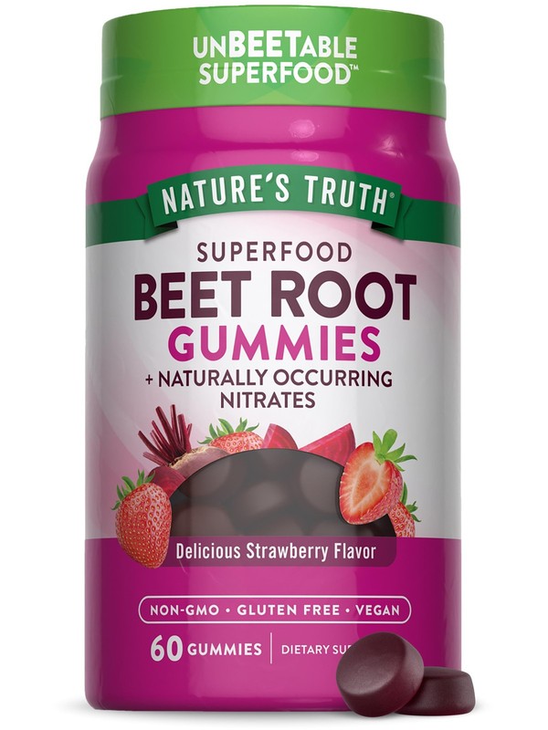 Beet Root Gummies | 60 Count | Super Food | with Black Pepper | Strawberry Fl…