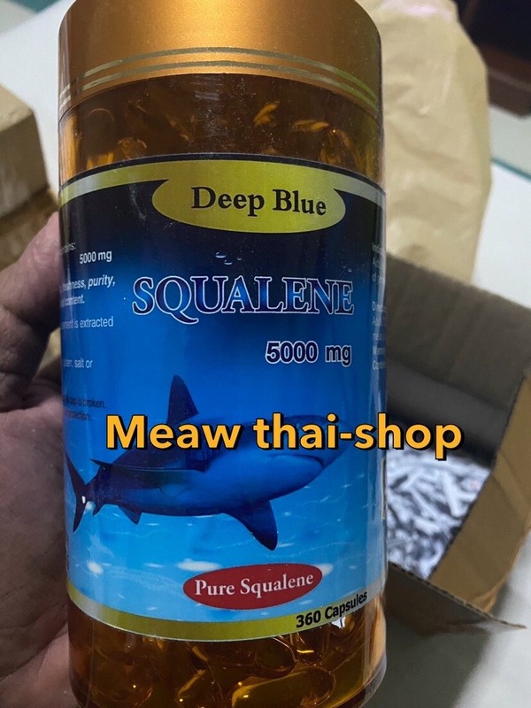Deep Blue Squalene 5000 mg. Sea Shark Liver Oil 360 ​​Softgel Detoxify Toxin 1pc gallery