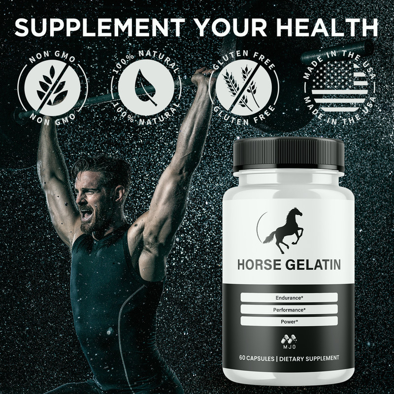 (3 Pack) Horse Gelatin Advanced Male Health Support HorseGelatin 180 Capsules gallery