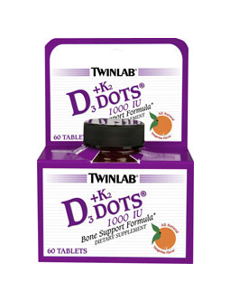 Twin Labs D3 Dots + K2, All-Natural Tangerine Flavor