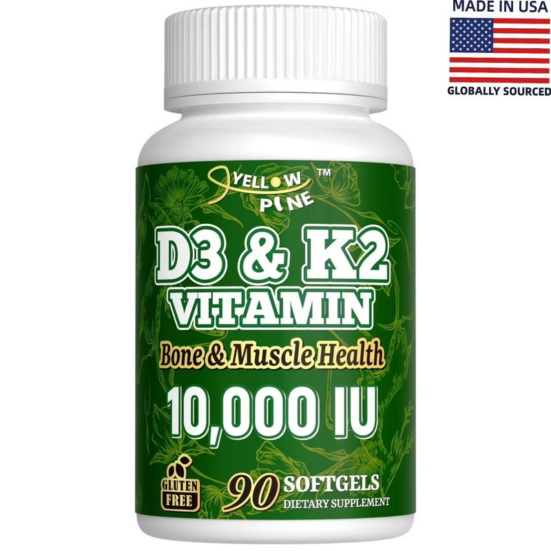 💖Yellow Pine 💖 Extra Strength Vitamin D3 K2 | 90 Softgels with 10000 IU US