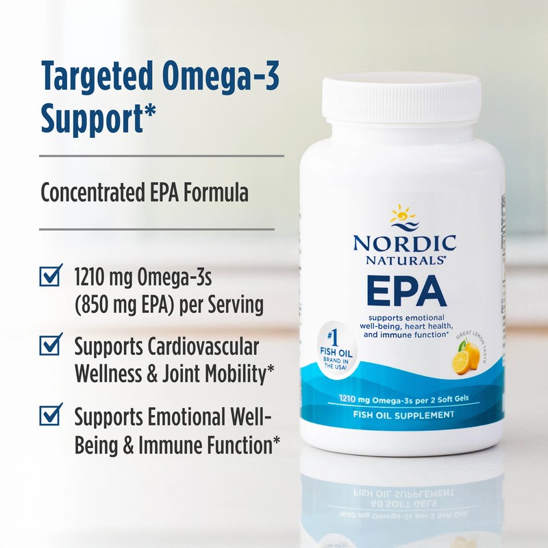 Nordic Naturals EPA Lemon - Cardiovascular, Immune and Mood Health, 60 Count gallery