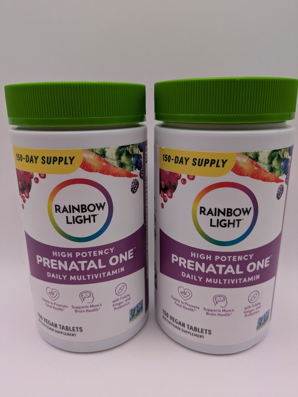 (2 Pack) 150 Tablets Rainbow Light Prenatal One High Potency Multivitamins 03/27