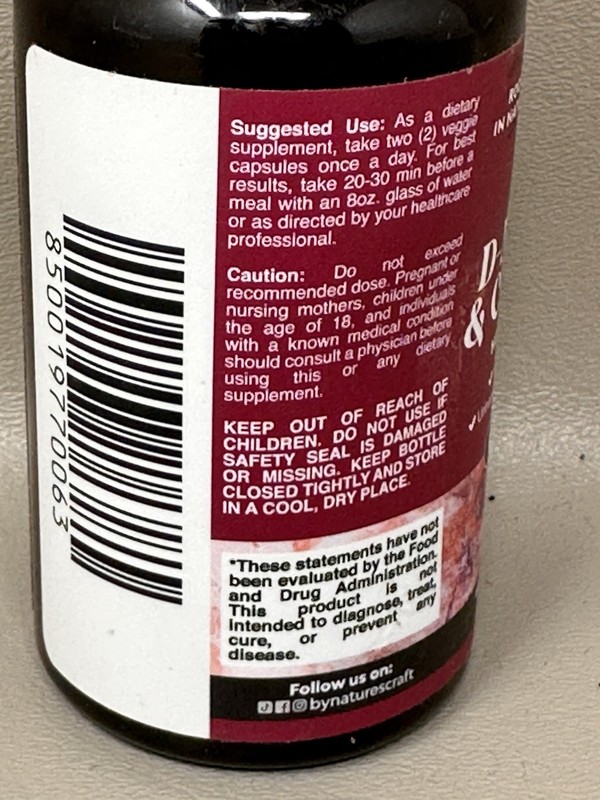 Nature's Craft D-Mannose Cranberry Herbal Complex Urinary 60 capsules 3 Btl 5/28 gallery