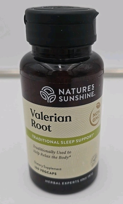 Valerian Root Nature's Sunshine 100 Veg Caps Herbal Supplement Exp 6/29 Sealed