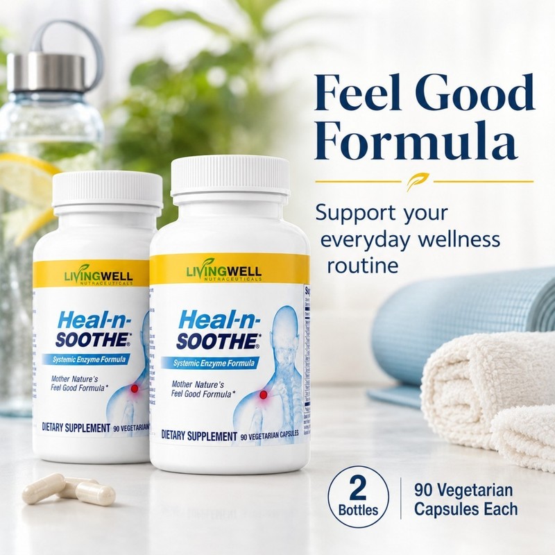LivingWell Heal n Soothe Enzyme Joint Support 90 Caps 2 Bottles EXP 05/2027 gallery