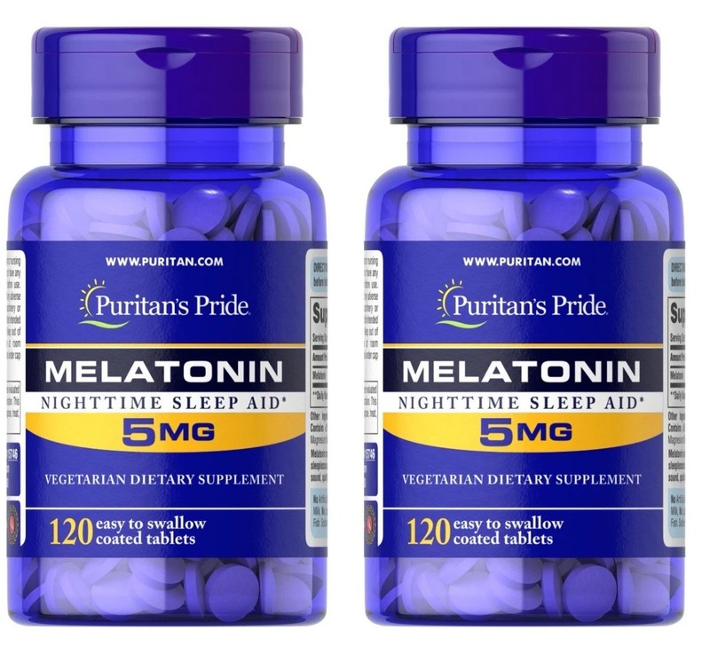 Puritan’s Pride Melatonin 5 mg 2 X 120 = 240 Tablets Made in USA