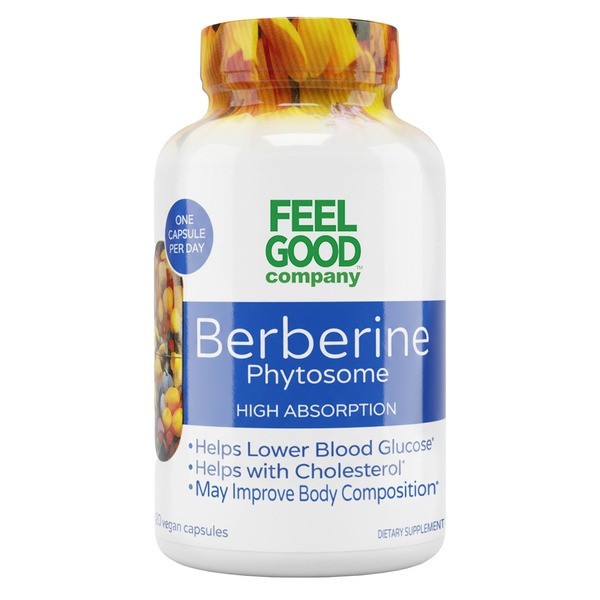 Feel Good Superfoods Berberine Phytosome 550mg, 120 Vegan Capsules, Advanced Abs