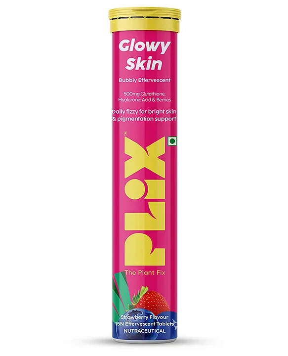 PLIX Skin Glow Glutathione Effervescent Tablets For Clear & Youthful Skin 15Tabs
