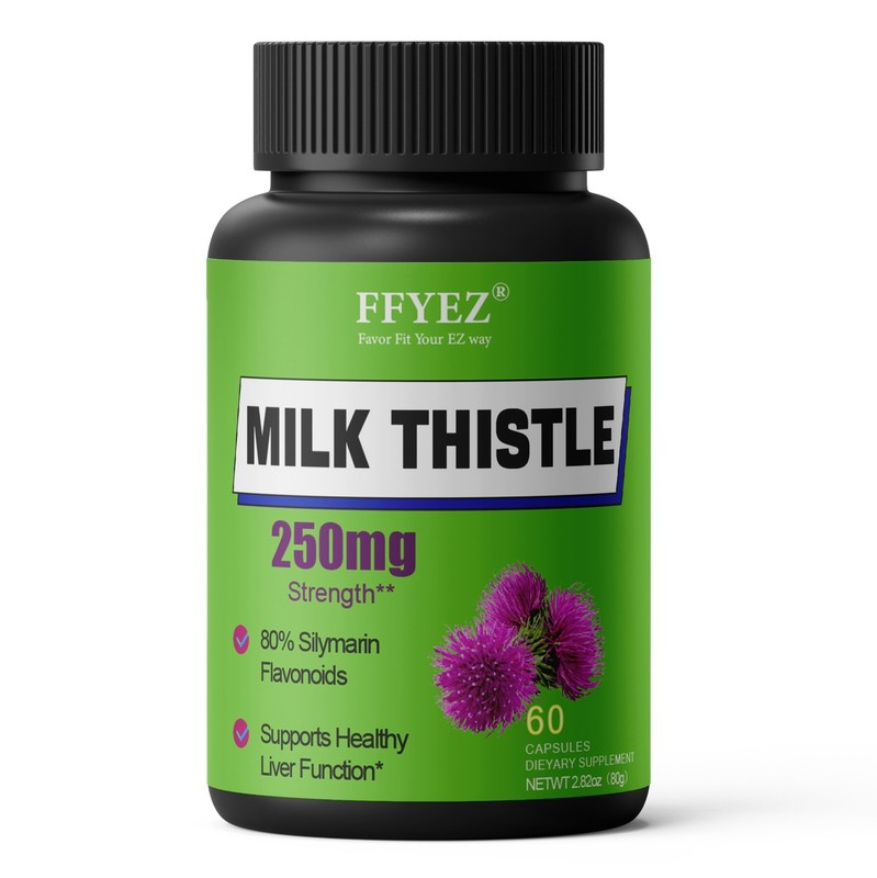 Organic Milk Thistle 80% Silymarin – Liver Support Detox Supplement 60 Vegan Cap