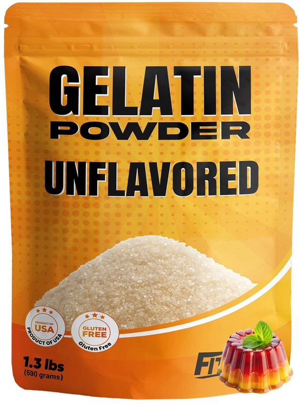 Gelatin Powder Unflavored 1.3 lbs Bulk Bag for Baking, Cooking & Beauty