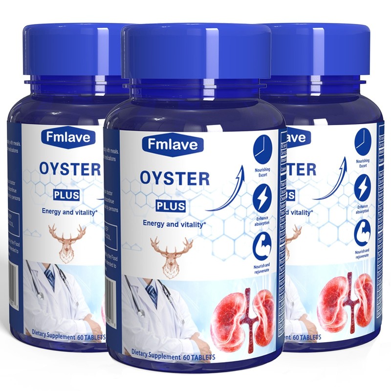 3X Oyster Extract Supplement Support Male Energy & Vitality Kidney Healthy 180ct