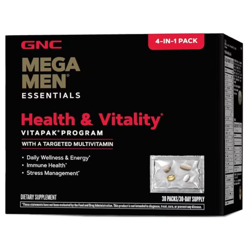 GNC Mega Men Health & Vitality Vitapak 30 Daily Packs Men's Dietary Supplement