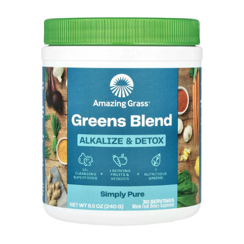 Amazing Grass Green Superfood Alkalize Detox 8 5 oz 240 g Gluten-Free, Kosher,