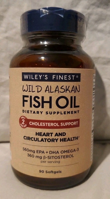 WILEY’S FINEST Wild Alaskan Fish Oil Cholesterol Support Heart Health Supplement