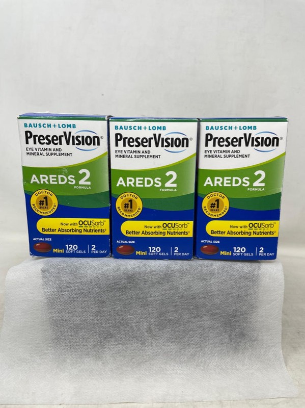 Bausch + Lomb PreserVision AREDS 2 Mini SoftGels,120ct – Exp. 6/27, 3 Pack