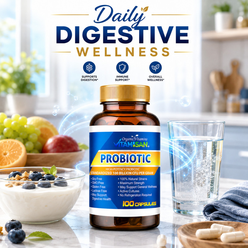 Probiotic 100 Billion CFU Guaranteed Potency Digestive Immune Health 100 caps gallery