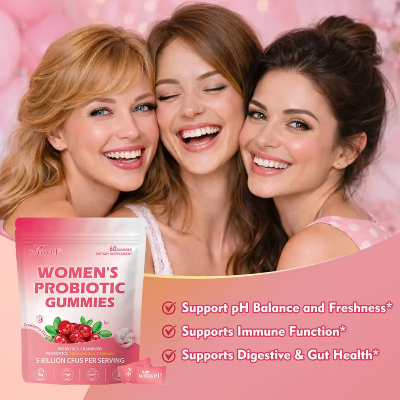 Winyel Women's Probiotic Gummies Cranberry Flavor 60 Gummies for Body Odor Women gallery