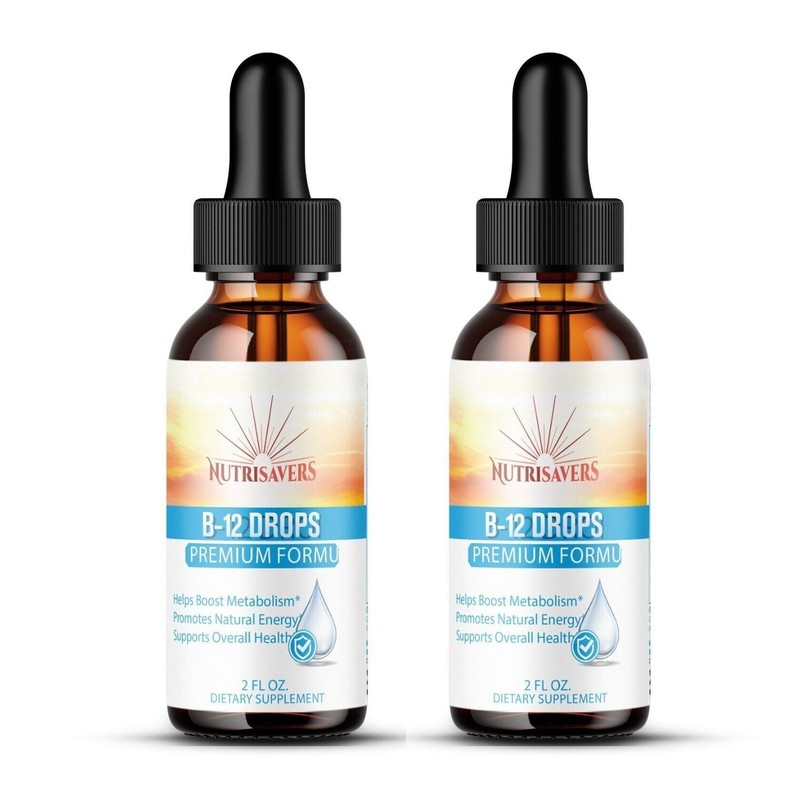 B-12 Vitamin Drops Supports Healthy Skin and Improve Health – 2 fl oz, Pack of 2