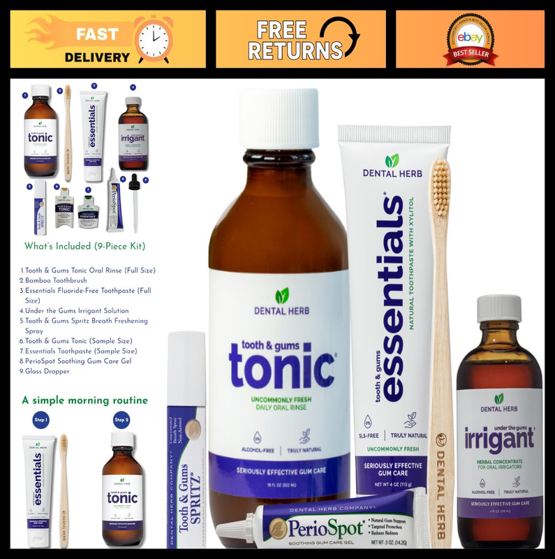 9-Piece Ultimate Oral Care Kit – Plant-Based, Fluoride-Free, Alcohol-Free System