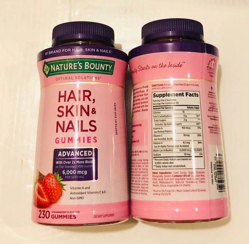 Nature's Bounty Hair,Skin & Nails Advanced 230 Gummies (2 Packs), 2x More Biotin gallery