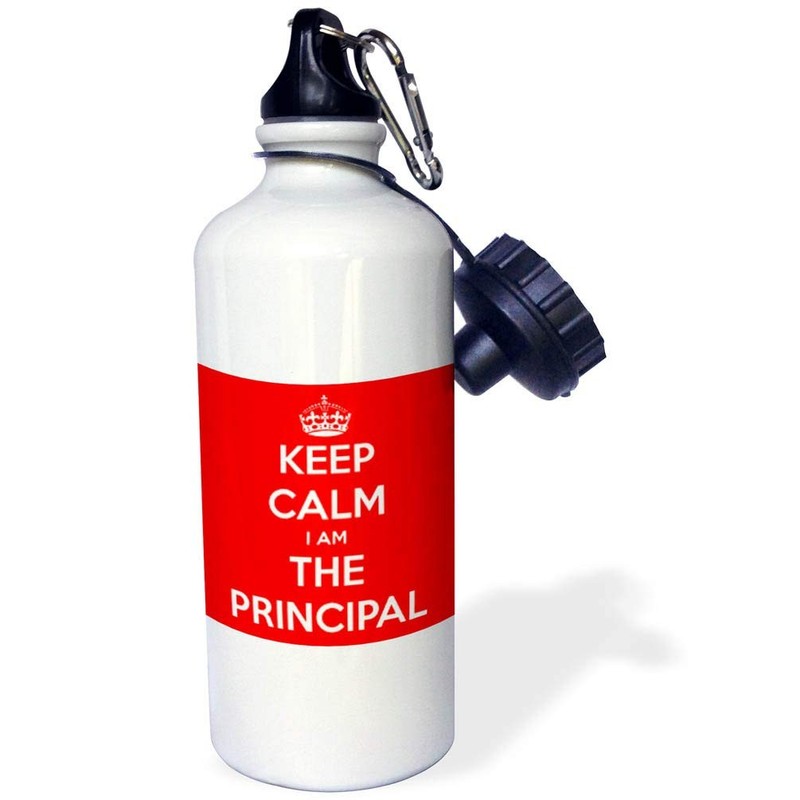 3dRose Keep Calm I Am The Principal Red-Sports Water 21 Ounces, Multicolor