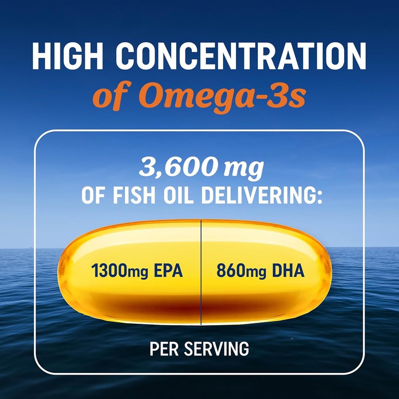 Triple Strength Omega 3 Fish Oil - Brain & Joint Support, with EPA and DHA gallery