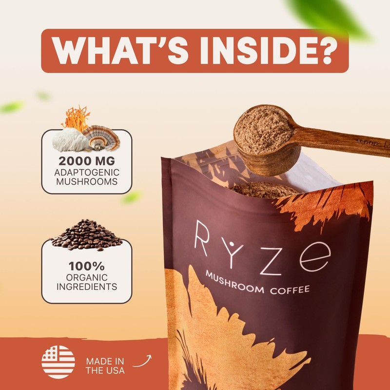 Authentic RYZE MUSHROOM Coffee Bright & Smooth Gut Health Supplement 30 Servings gallery