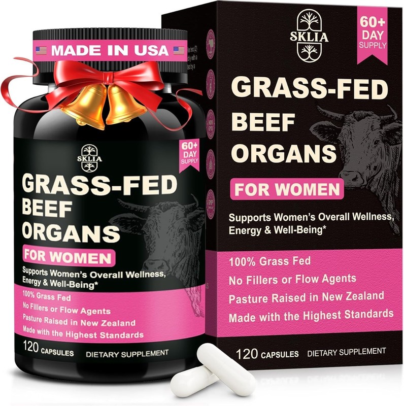 SKLIA Beef Organ Supplement for Women – Beef Liver, Kidney, Heart, Uterus Tis…