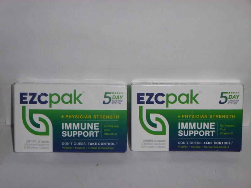 (2 pack) EZCPak Echinacea Zinc Vitamin-C 5 Day Immune Support Pack 28ct EA