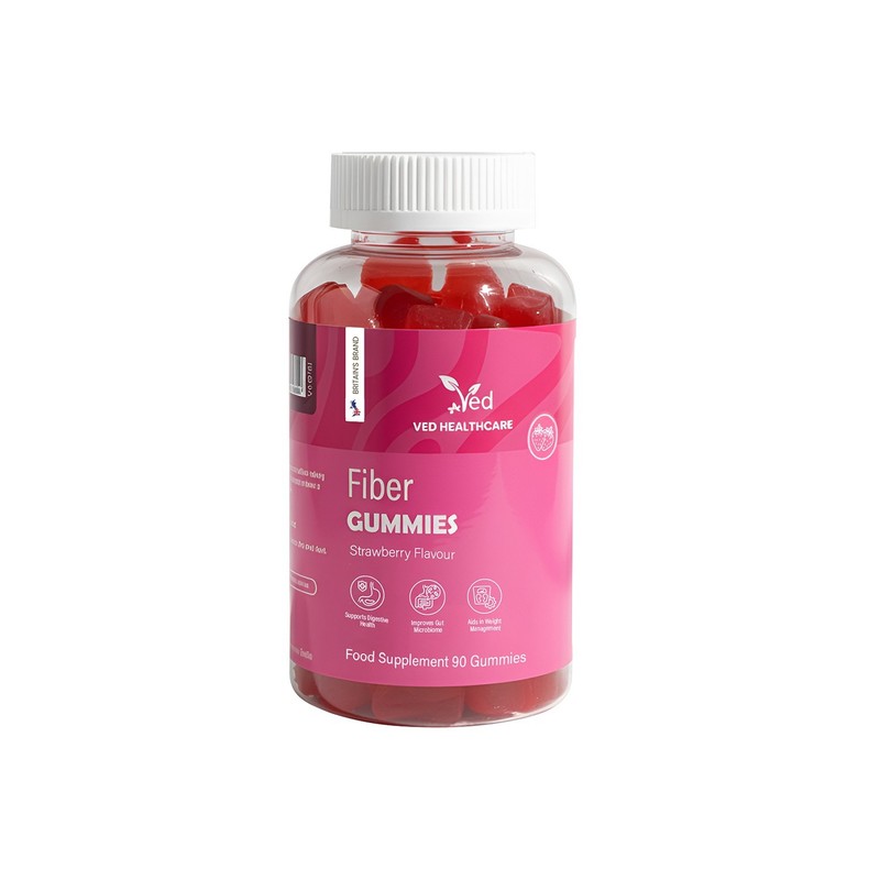 Ved Fiber Gummy Strawberry Flavour Fiber Gummies for Adults – Fiber Supplement.