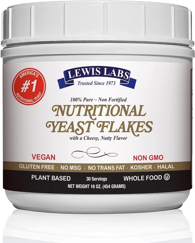 Lewis Labs Nutritional Yeast Flakes Seasoning Nooch for Vegan Cheese Powder 1 lb