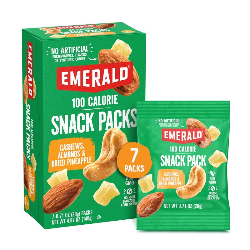 Emerald Nuts Cashews and Almonds with Dried Pineapple 4.97 Ounce (Pack of 1)