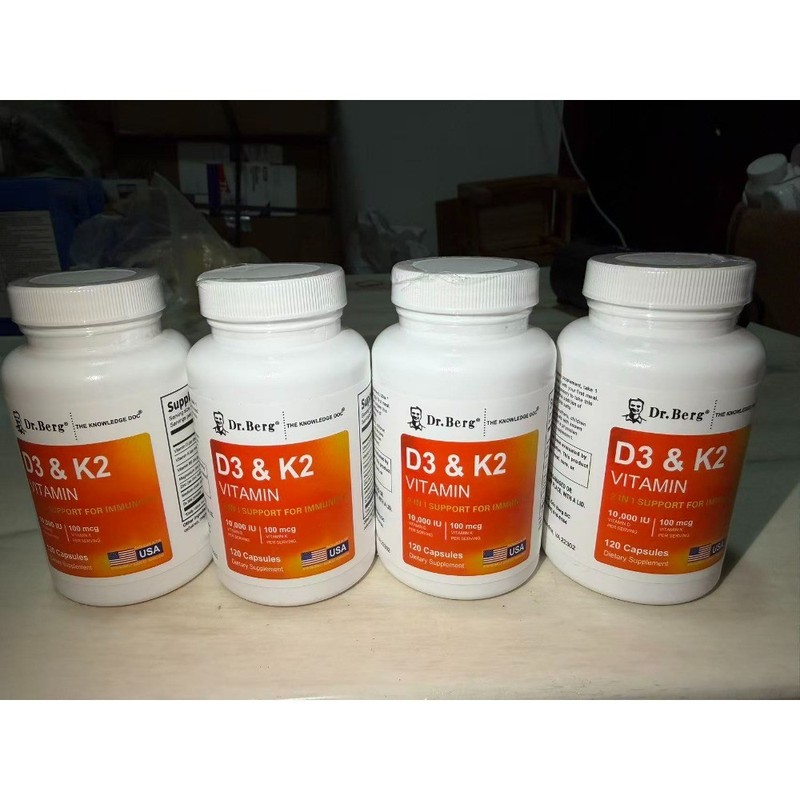4 bottles Dr. Berg’s Nutritionals 100mg Vitamin D3 & K2 Supplement -120 capsules