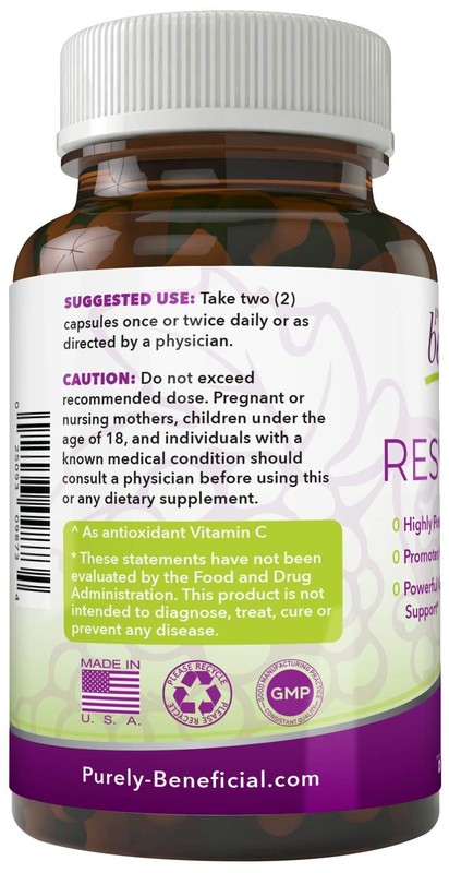 PURELY beneficial RESVERATROL1450 - 90day Supply, 1450mg per Serving of Poten... gallery