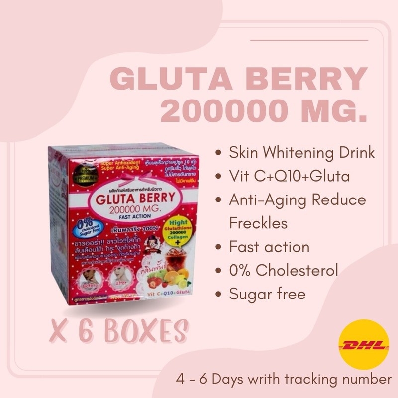 6 boxes gluta berry 200000mg Drink Punch Collagen And Glutathione Anti-aging
