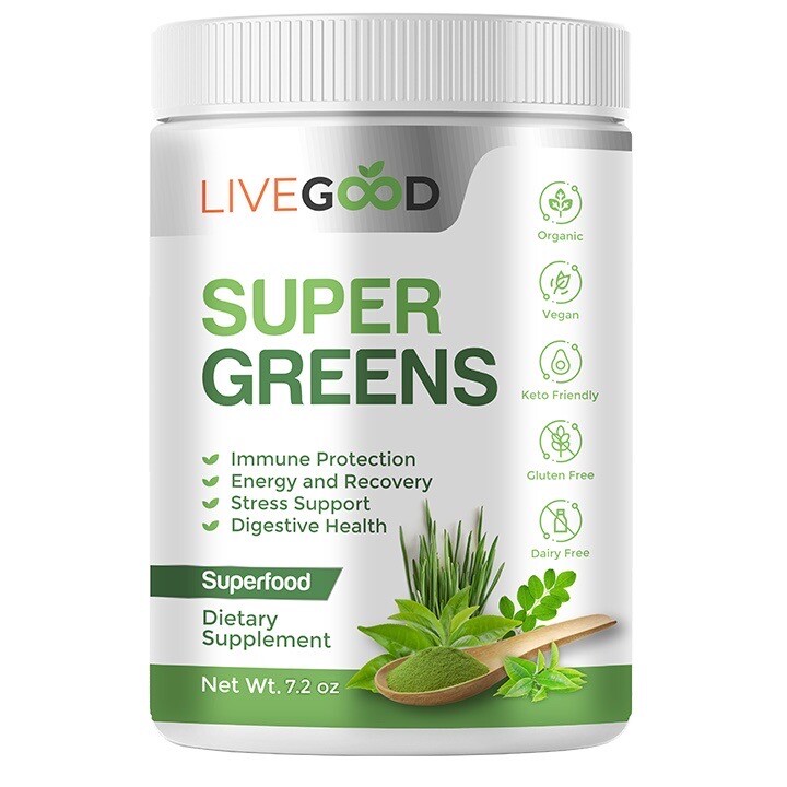 LiveGood – Super Greens, Organic, Immune, detox, & stress support, keto & vegan