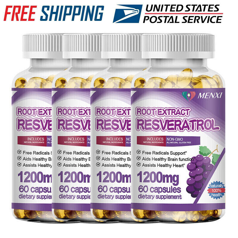 Resveratrol Maximum 1200MG Strength Natural AntiAging Antioxidant 60/240Capsules