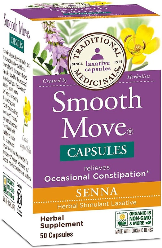 Traditional Medicinals Smooth Move Capsules For Occasional Constipation 50 Count