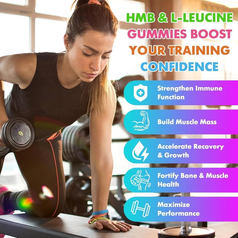 2 Pack HMB and L-Leucine 3000mg with Calcium Gummies gallery