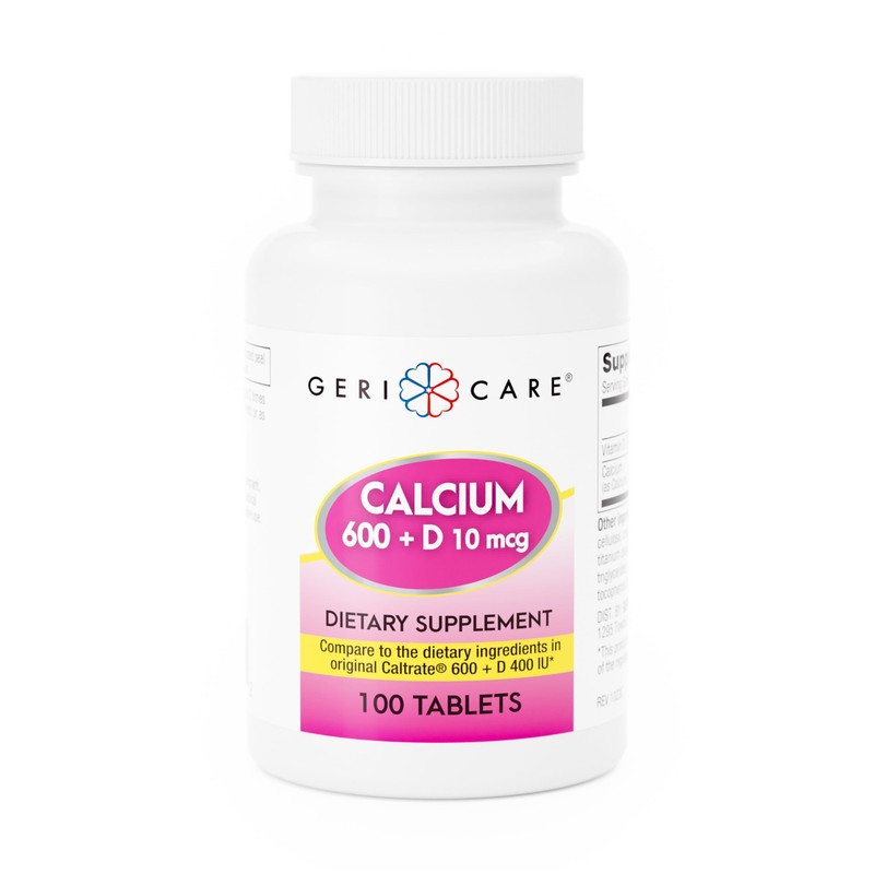 Calcium 600mg, Vitamin D 10mcg (400 IU) Tablets, Supports Bone Health, Nutrit…