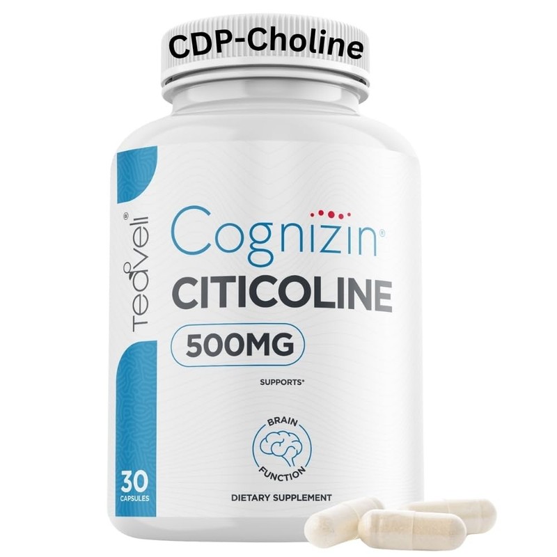 Cognizin Citicoline- 500mg CDP Choline Capsules- Clinically Studied Brain Sup…
