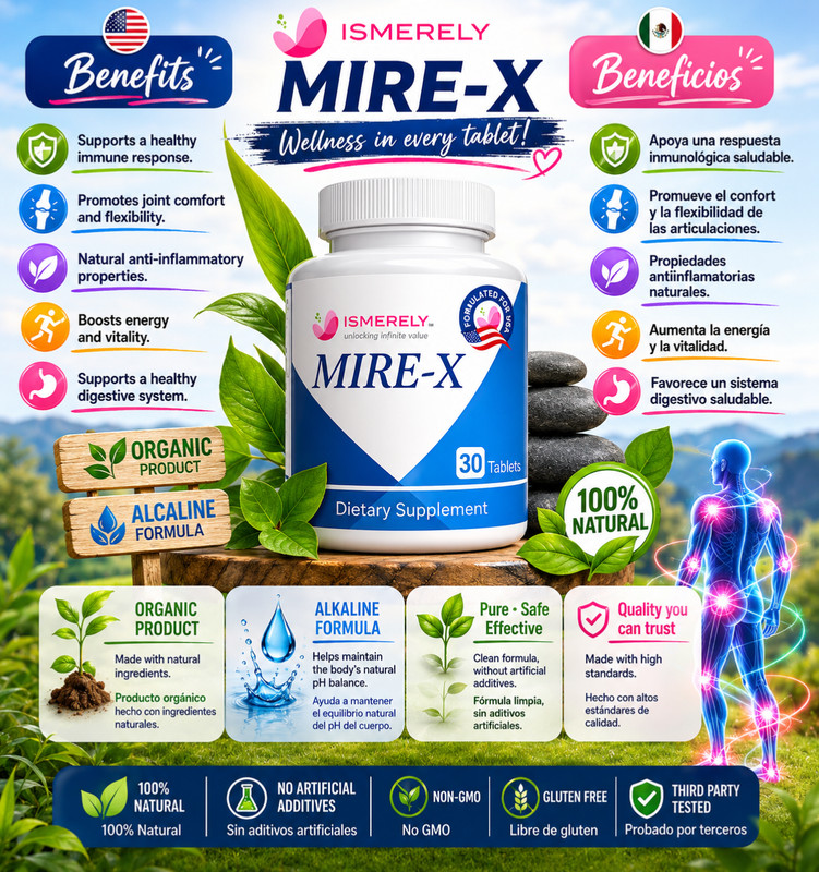 Ismerely Mire-X 30caps para dolor de articulaciones,ciatica, rodillas,cadera
