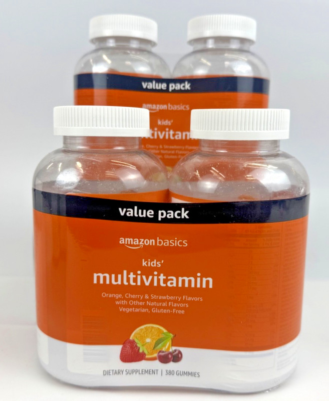 Kids’ Multivitamin, 190 Gummies Ea, Cherry, Strawberry & Orange 4 PK 8/26
