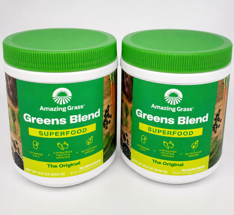 Amazing Grass Greens Blend Superfood Original 2 Pack 8.5 Oz Each Exp 07/2026